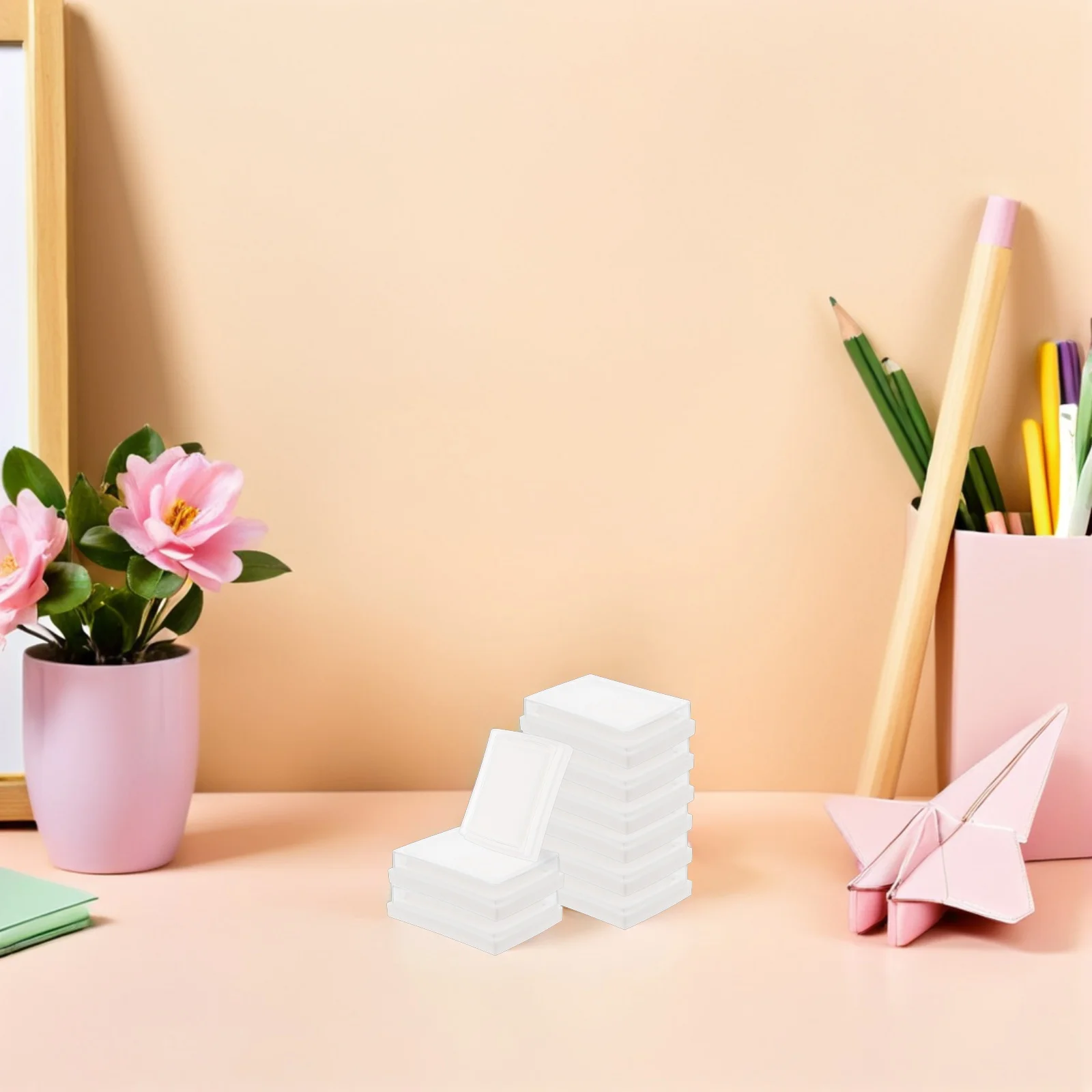 20Pcs Blank Sponge Stamp Pad Refillable High-Density Ink Pad Empty for DIY Crafting Stamping Fingerprinting Scrapbook Card