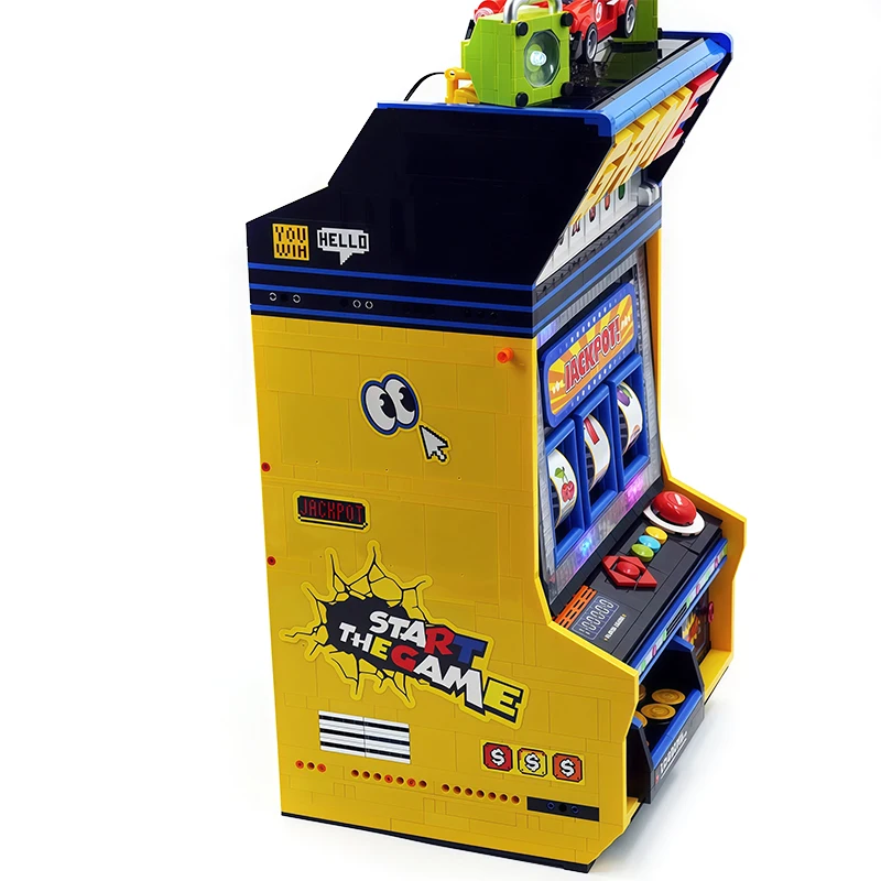 GULY 60542 Fruit Arcade Building Block Funtional Creative Electric Gaming Machine Fruit Shake Game Console DIY Toy Chrismas Gift