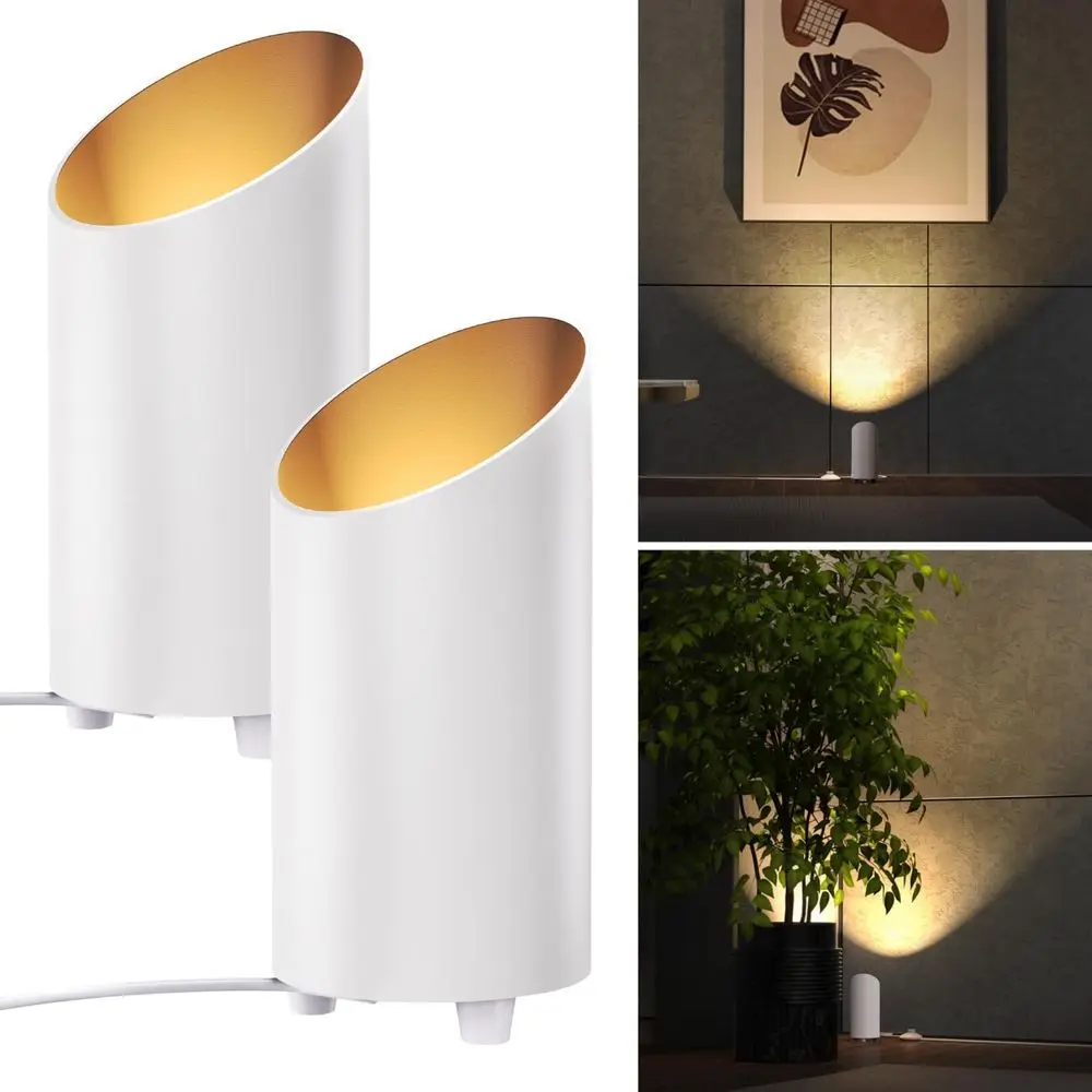 

Комплект из 2 напольных светильников для помещений, светодиодный прожектор для внутреннего освещения с ножным выключателем, 7 Вт, 450 лм, 3000K, теплый белый свет, 120В, без проводов