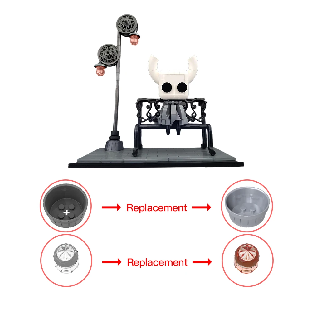 مجموعة بناء فارس مجوف للأطفال ، مشهد إضاءة الشوارع ، نموذج الصندوق ، شكل الحركة ، ألعاب الطوب ، هدية تصنعها بنفسك