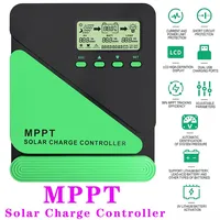 MPPT Solar Charge Controller 10A/20A/30A/40A/50A/60A Output LCD Backlit Display Solars Regulator 12V 24V Smart Charger Dual USB