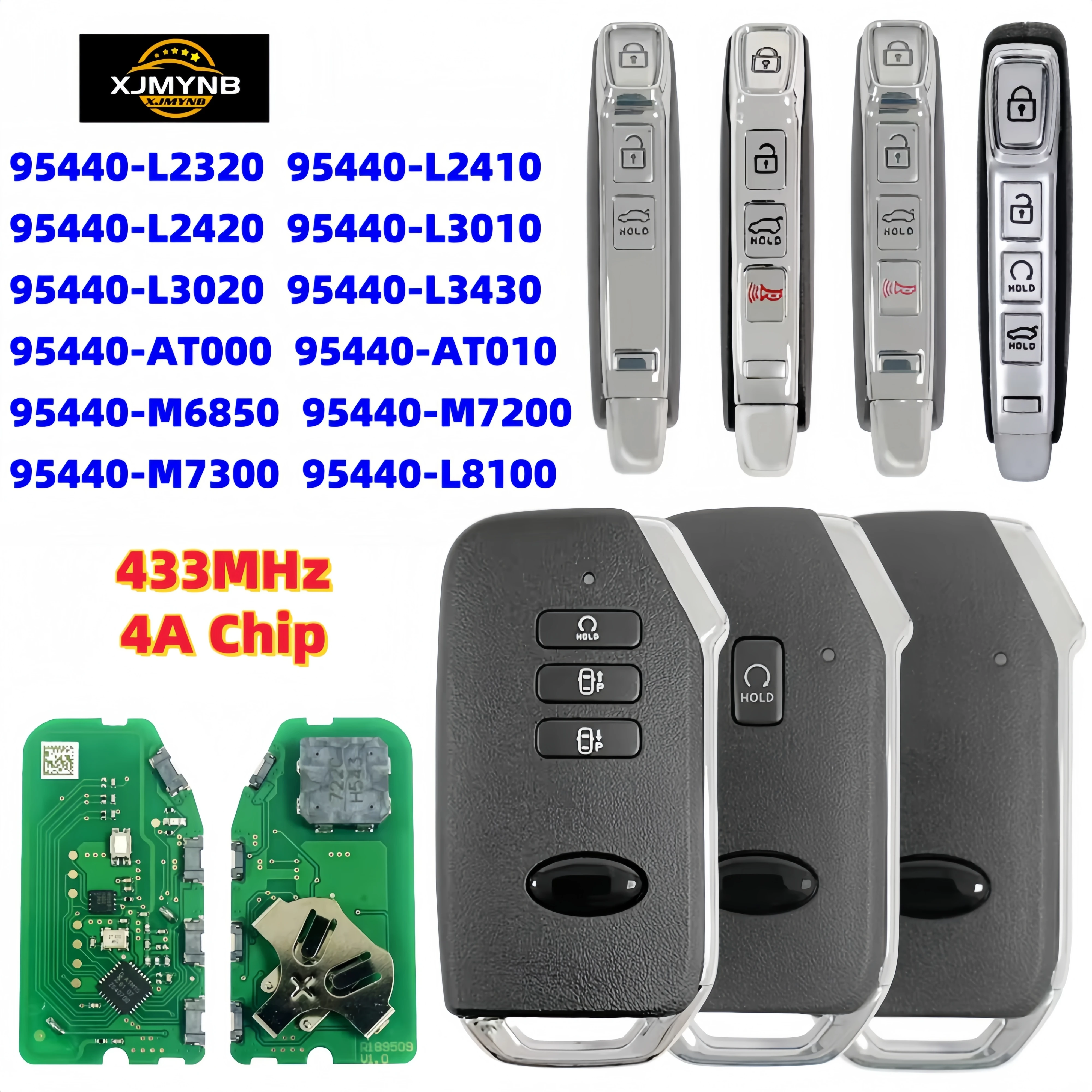 XJMYNB 433 МГц 4A чип умный автомобильный брелок для KIA K5 K8 Forte Niro Cerato 95440-2320/2410/3010/3430/AT000/M6850/M7200/L8100/AT010
