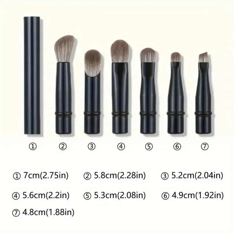 6 pièces Mini pinceaux de maquillage de voyage ensemble avec boîte Portable cosmétique poudre fond de teint Blush mélange correcteur maquillage pinceaux ensemble