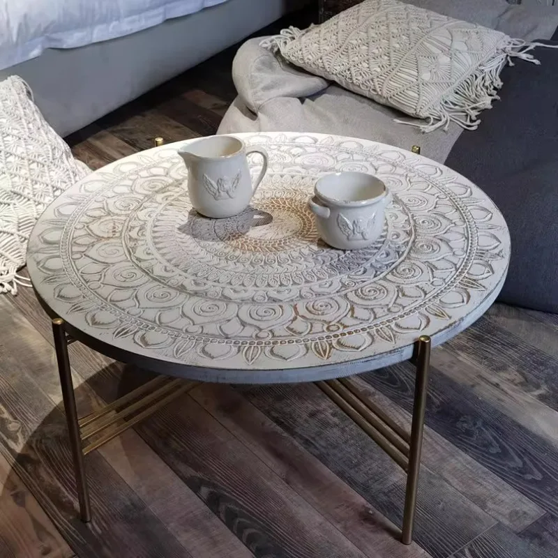 

Moroccan style antique carved furniture Solid wood old carved coffee table French decorative coffee table