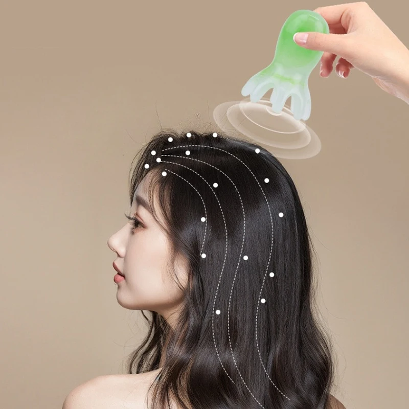 

Смола Осьминог Расческа Массажер Для Головы Меридиан Скребковая Щетка Для Кожи Головы Акупунктура SPA Гуа Ша Здоровье Глубокий Массажный Инструмент Широкие Зубы