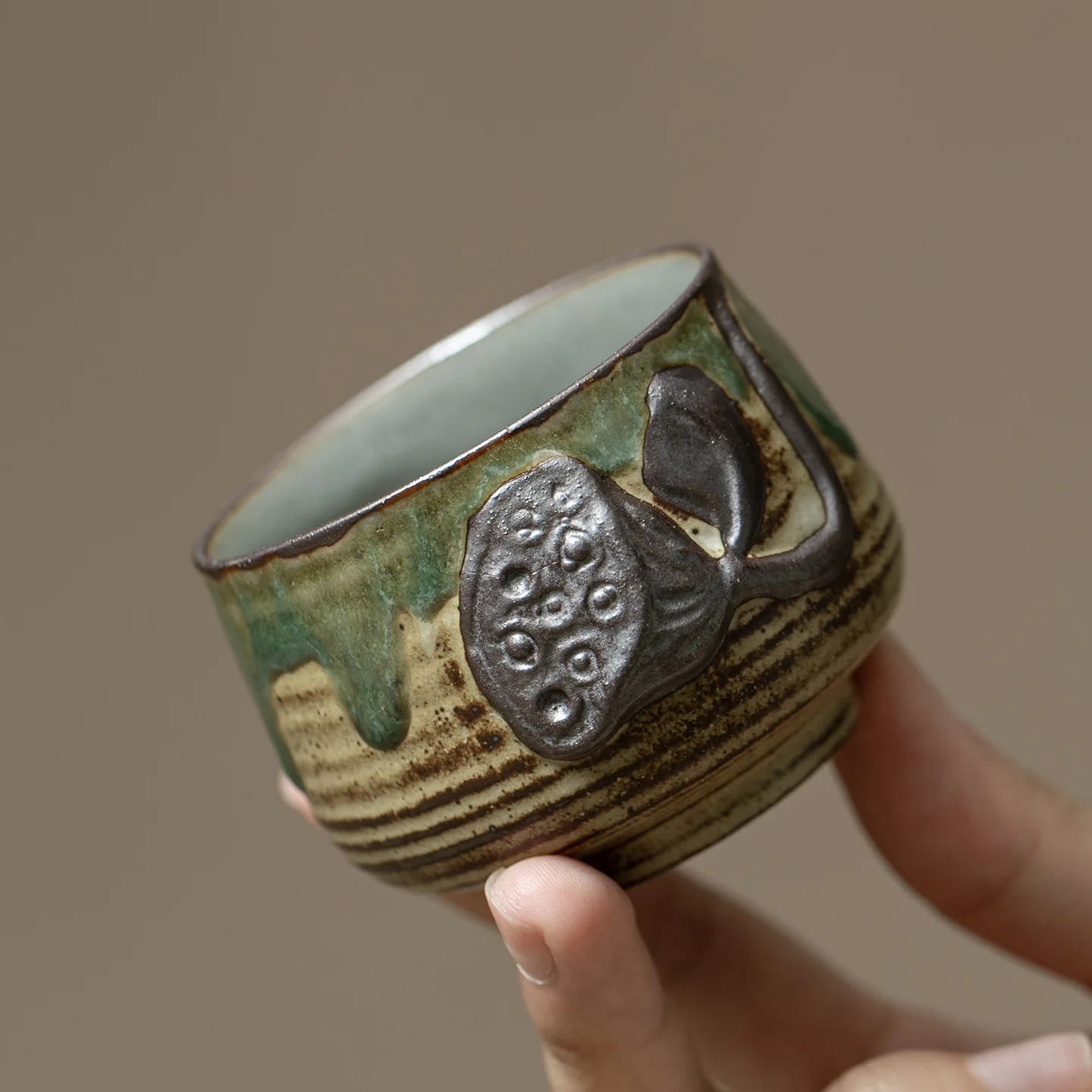 

Japanese Style Coarse Pottery Tea Cup Kiln Change Ceramic Master Cup Kung Fu Tea Set Tasting Cup Teacup