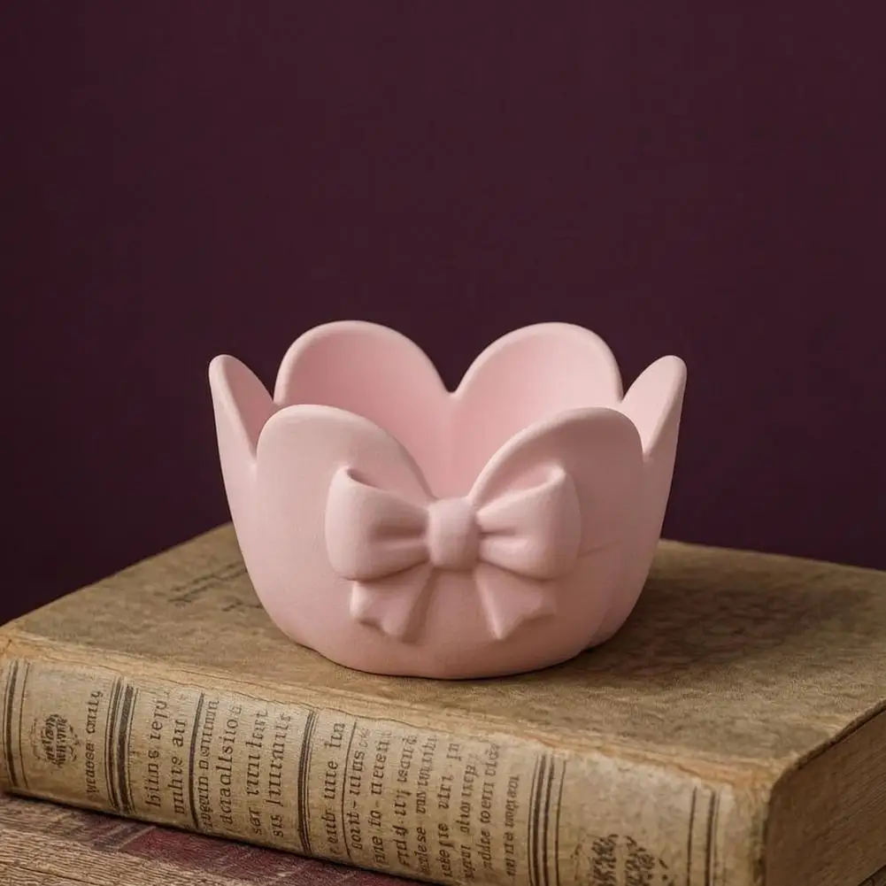 3d Printed Jewelry Dish Decorative Storage Bowl 3d Printed Jewelry Tray Flower Bow Storage Bowl for Rings Earrings for Vanity