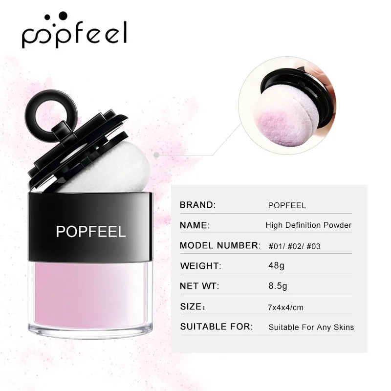 POPFEEL-polvo para rejuvenecimiento de la piel, reparador facial y ajuste de maquillaje, corrector, Control de aceite, cabeza, Puff, cosméticos