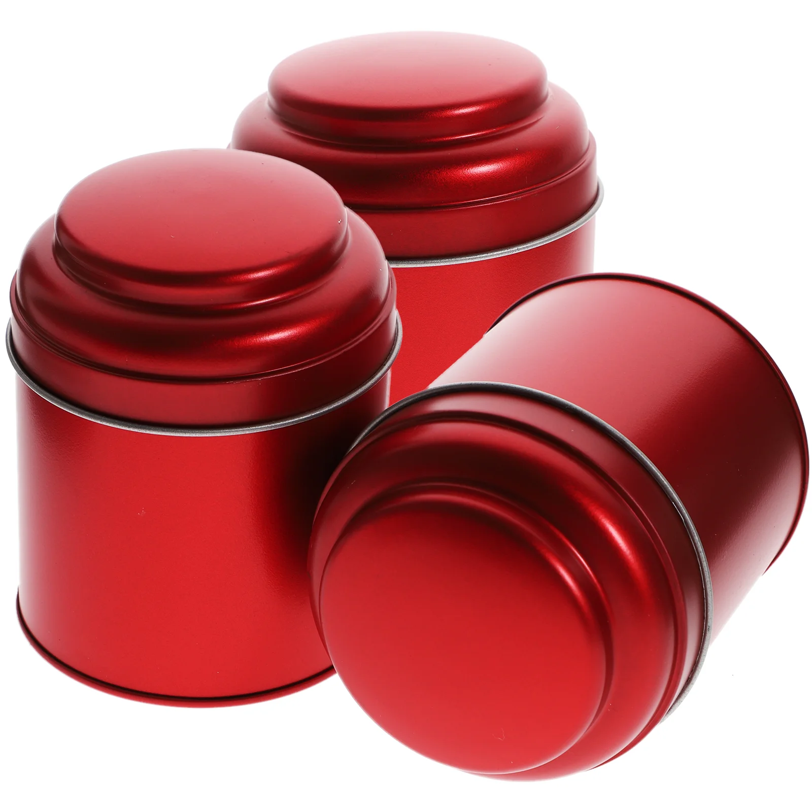 Contenedores de alimentos para aromaterapia, lata de cera hermética, latas de dulces, soporte para frutas secas, almacenamiento, color rojo, 3 uds.