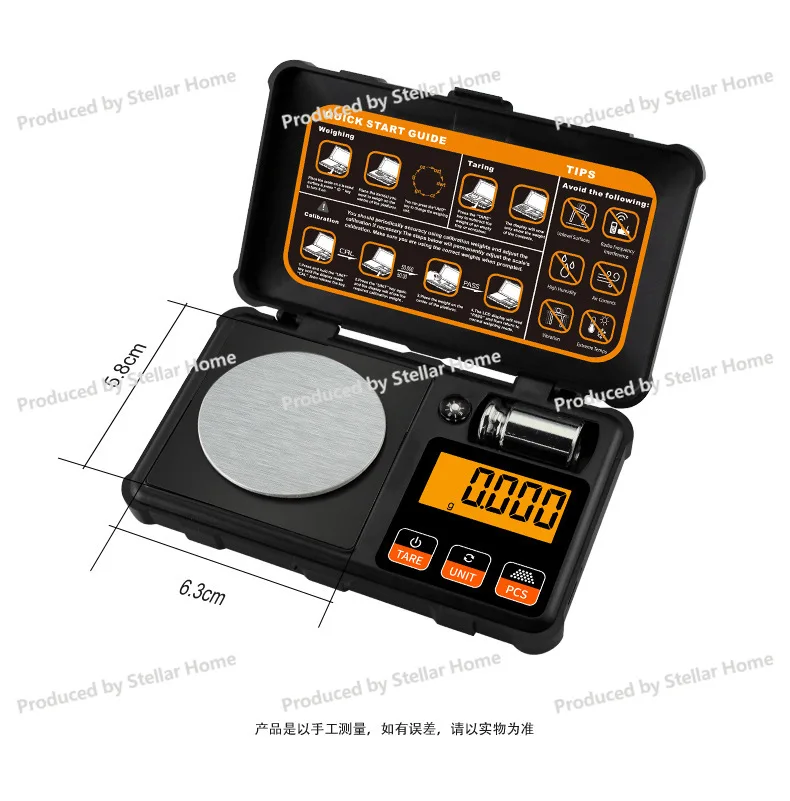 50g Mini Tool Box Portable Precision Gram Scale Pocket Jewelry Scale 0.001g Baking & Herbal Medicine Weighing Scale