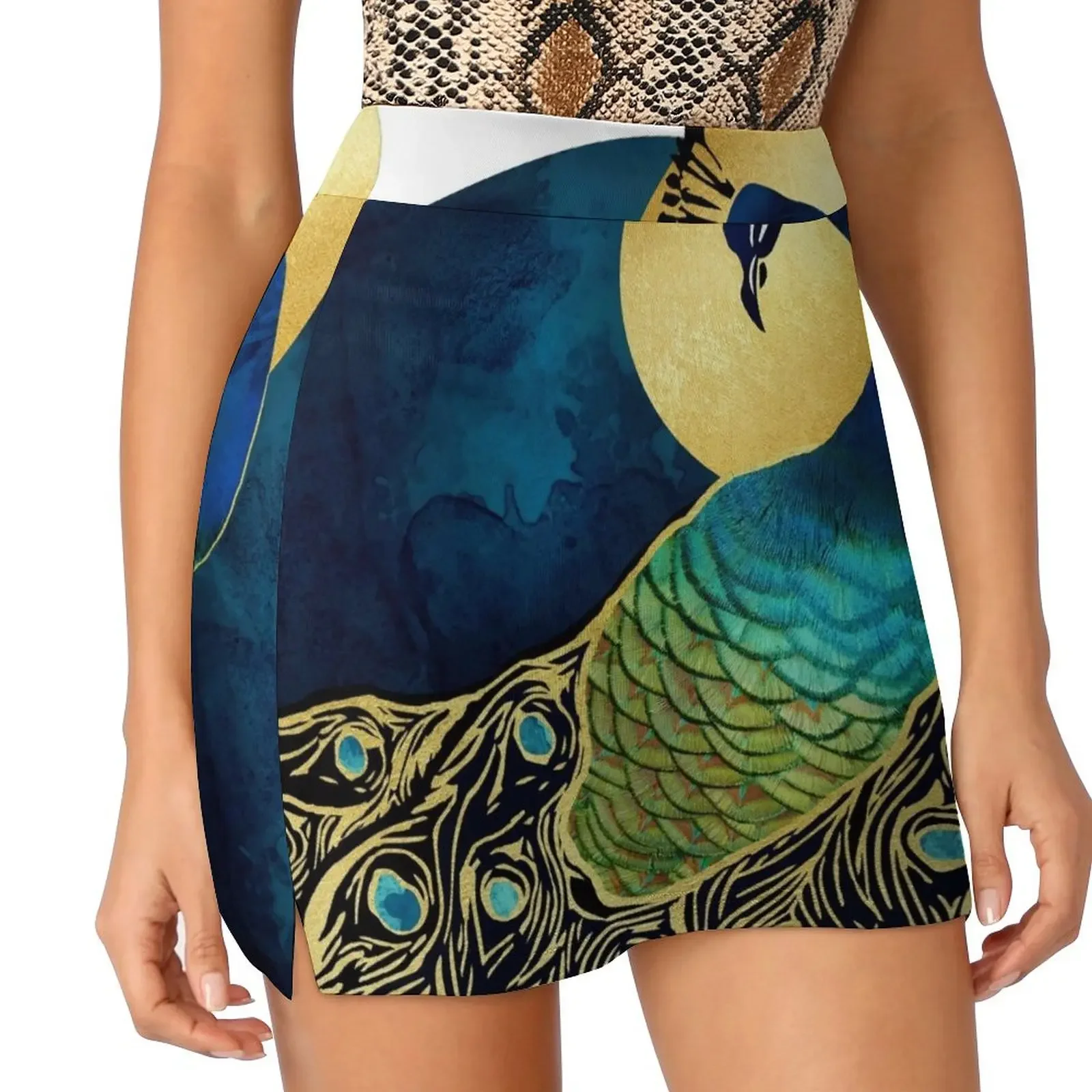 

Golden Peacock Mini Skirt kpop new in external clothes fairy grunge