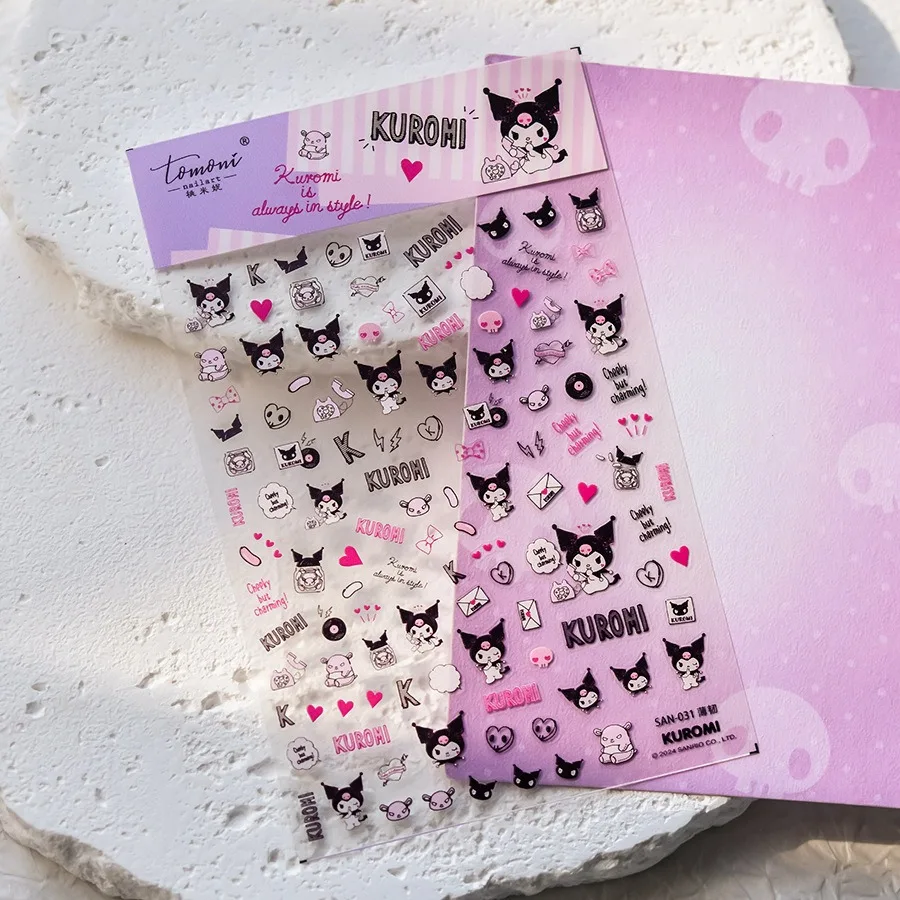 

Sanrio Nail Art Decoration Cartoon Kuromi 5D Nail Stickers Hello Kitty Pochacco Cinnamoroll Anime Stickers Nail Accessories
