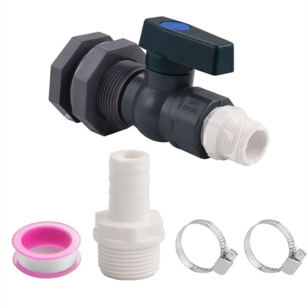 1 Set, PVC Water Barrel Spigot Kit, Connector Drain Adapter with Inner Connection for Garden, Rain Barre, Garden Tool Supplies
