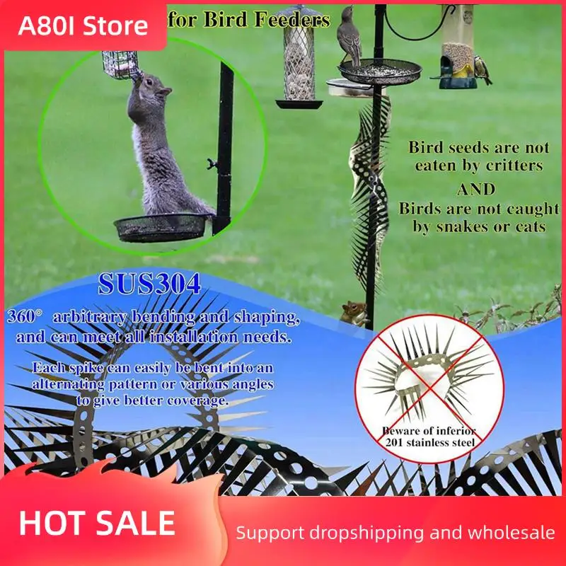 

A80I 2X Anti Rat Snake Squirrel Baffle Blocks The Rat Crawling Natural Gas Water Pipe Air Conditioning Stab Cover Spikes 0.5M