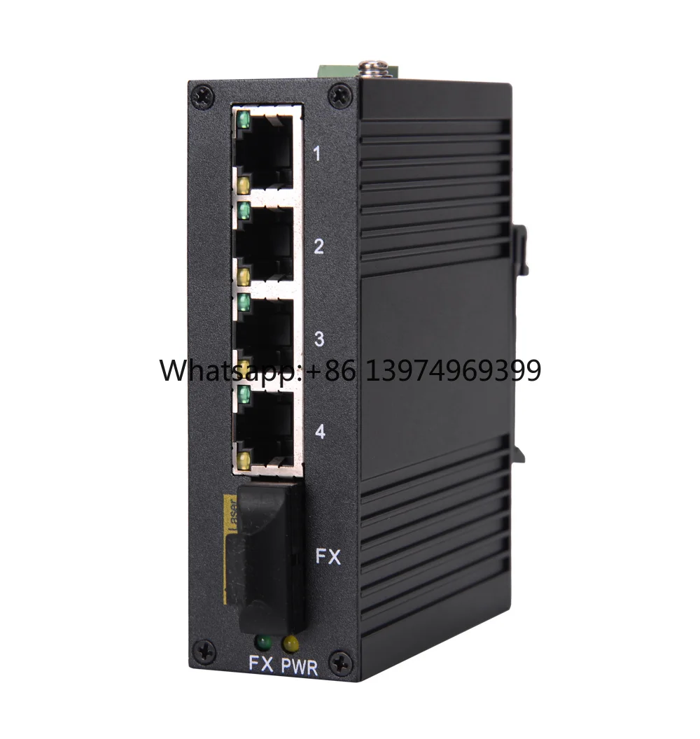 1 Optic Port + 4 TX Ports Fiber Network Switch 10/100m 5 Ports Outdoor Industrial Ethernet Switch