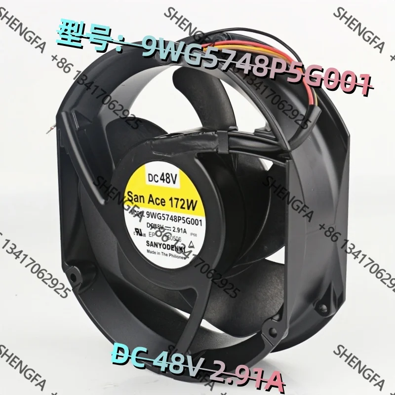 Cooling fan Original Sanyo 12V 24V DC 48V 2.91A 17251 17CM 172X150X51MM Industrial inverter Waterproof round 9WG5748P5G001
