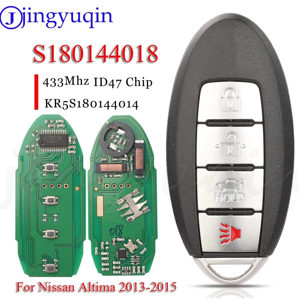 

jingyuqin S180144018 4BNT Proximity Smart Key Fob 433MHz ID47 Chip For Nissan Altima 2013-2015 7812D-S180014