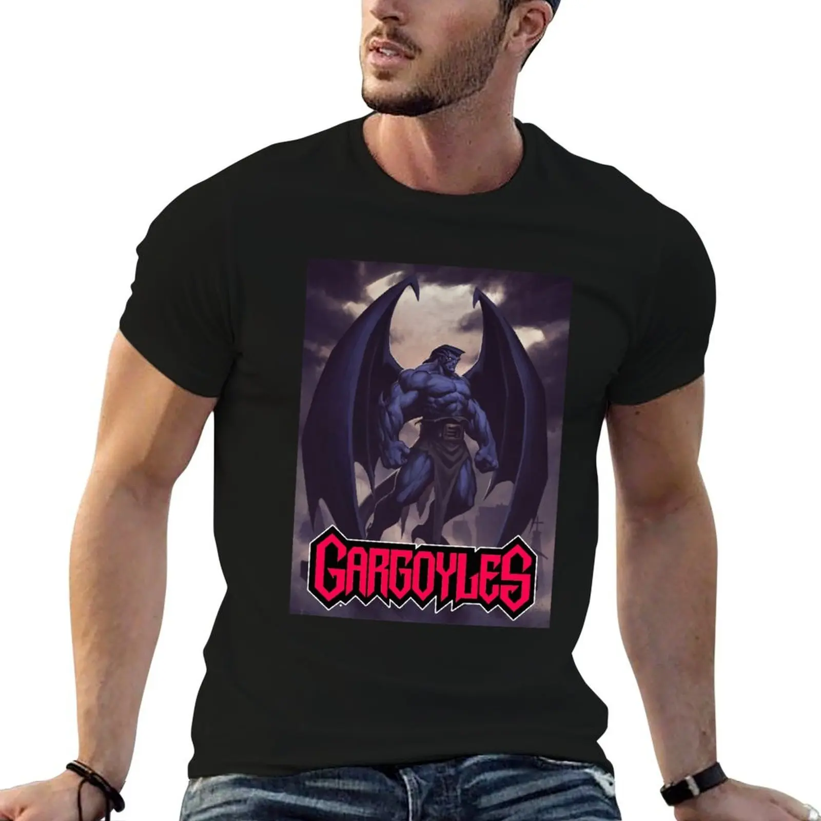 Goliath Funny Design Gargoyles TV Series T-Shirt blue archive summer shirt men workout shirt