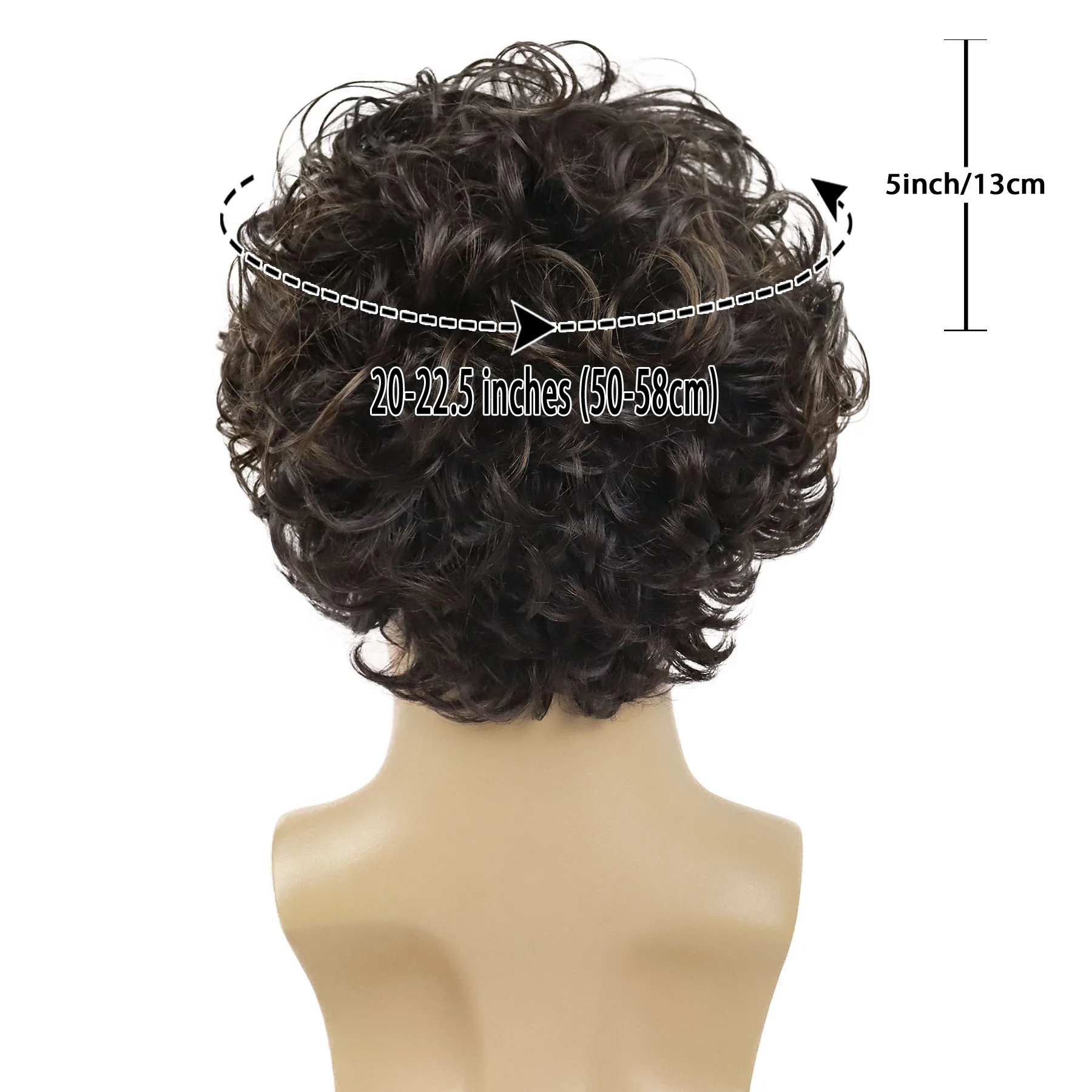 باروكات قصيرة مجعدة للرجال الآسيويات من الألياف الاصطناعية شعر مستعار بني مع الانفجارات شعر مستعار للرجال بني داكن تصفيفة الشعر الطبيعي شعر مستعار كامل للارتداء اليومي #3