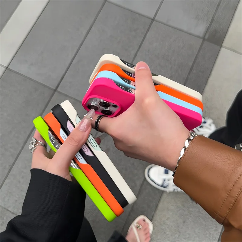 Capa de telefone macia ultrafina doce fosca para iphone 17 11 12 13 16 15 pro max 17 plus silicone à prova de choque capa traseira