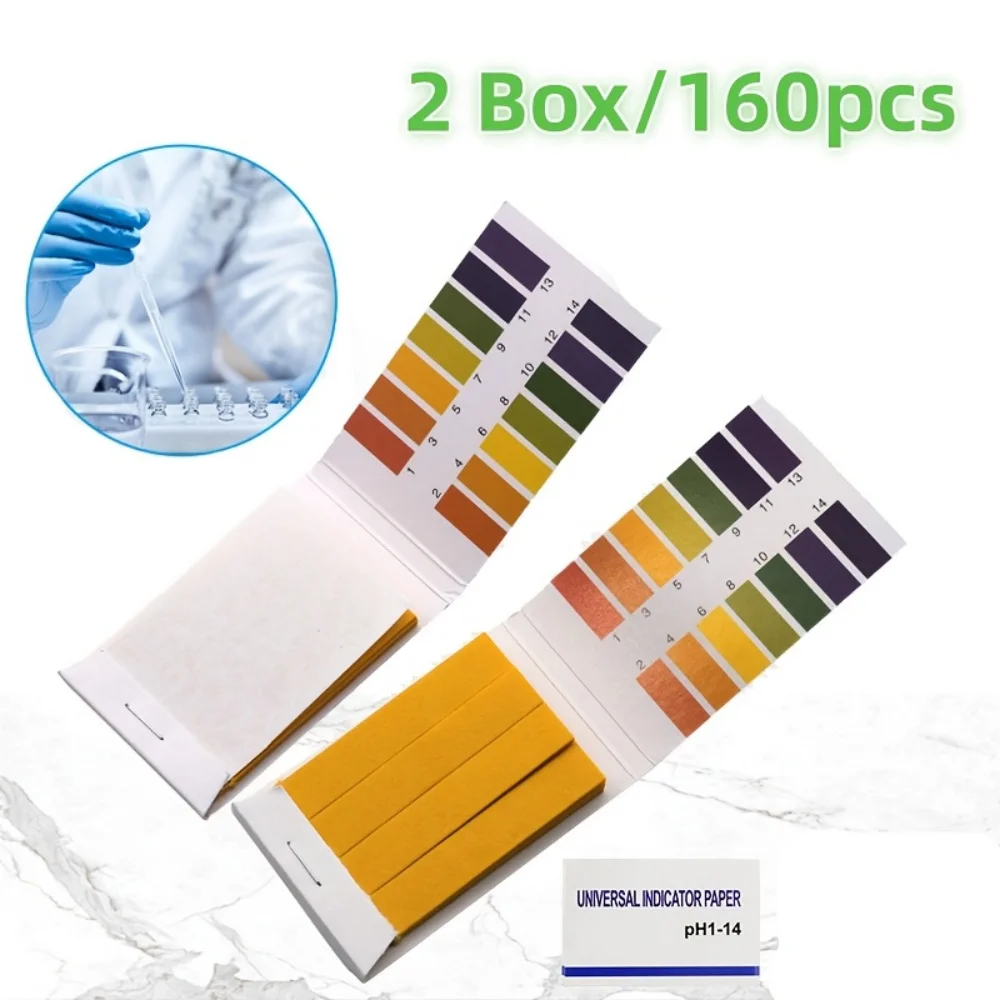 

2 Boxes of 160 Ph Test Strips, Portable Household Ph Test Strips for General Acid-Base Testing