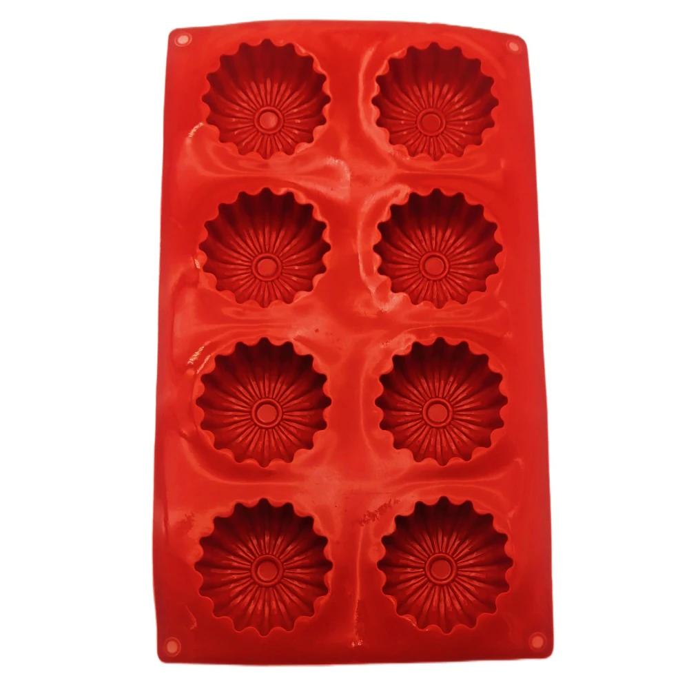 8 Holes Round Spiral Stripe Silicone Cake Mold Mousse Pastry Jelly Macaron Mould Cake Biscuit DIY Chocolate Kitchen Baking Tools