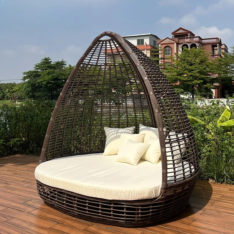 

Outdoor Garden Courtyard Rattan Bird's Nest Outdoor Scenic Area B & B Hotel Waterproof Sunscreen Creative Rattan Art Bed