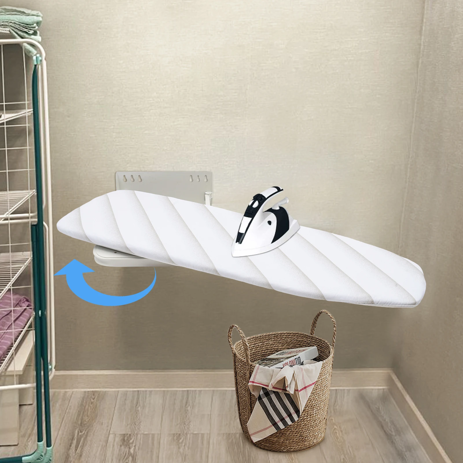 

Wall-Mounted Ironing Boards, 180° Swivel Retractable Ironing Board 38.7" x 11.8" Clothes Ironing Table for Small Space