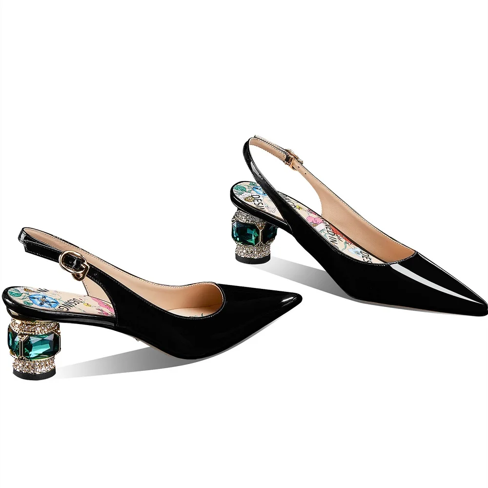 【JOCHEBED HU】2023 Newest Spring Summer Shoes Woman Sexy Brand Genuine Leather Shallow Pumps Pointed-Toes Strange Style 33-46