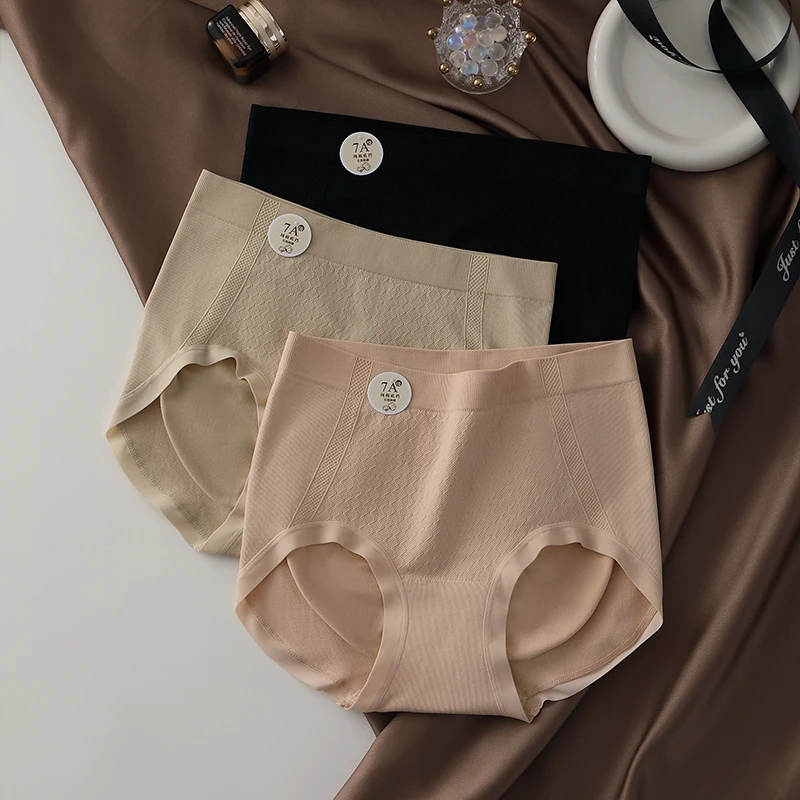 3Pcs Women's Belly Girdle Sports Underware Breathable Triangular Panties Buttocks Lifter Women High Waist Panties Lingerie Woman