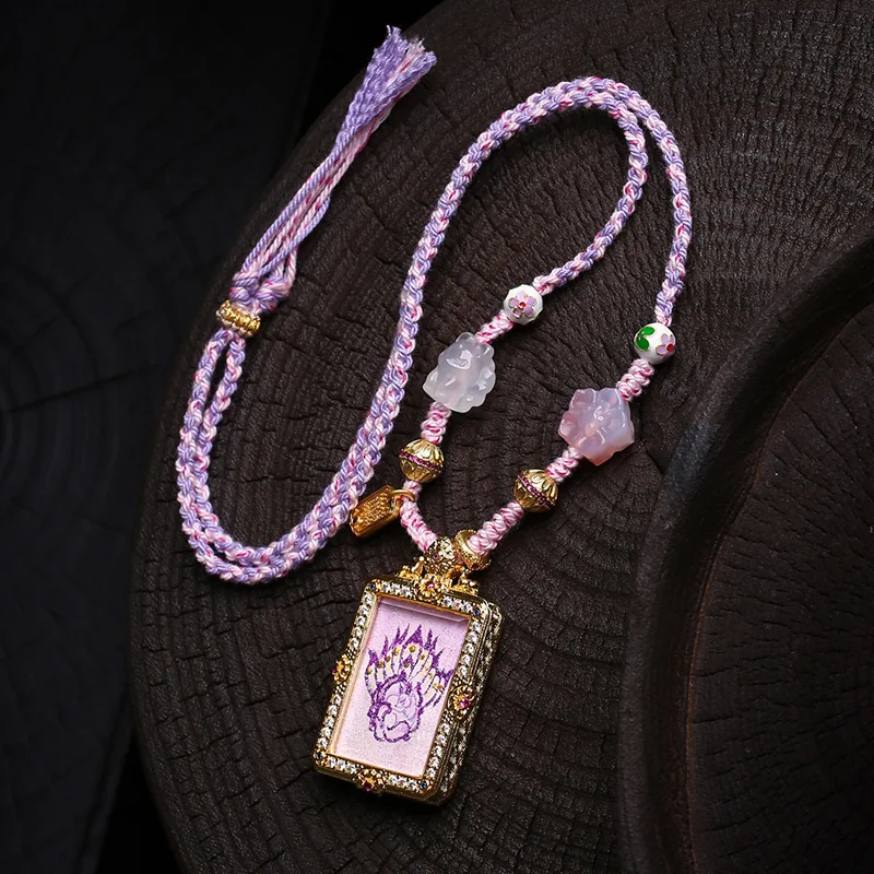 

Танка Девятихвостая цепочка для свитера Агат Майтрейя Аксессуары Будда Амулет Кулон Плетеная веревка Ожерелье