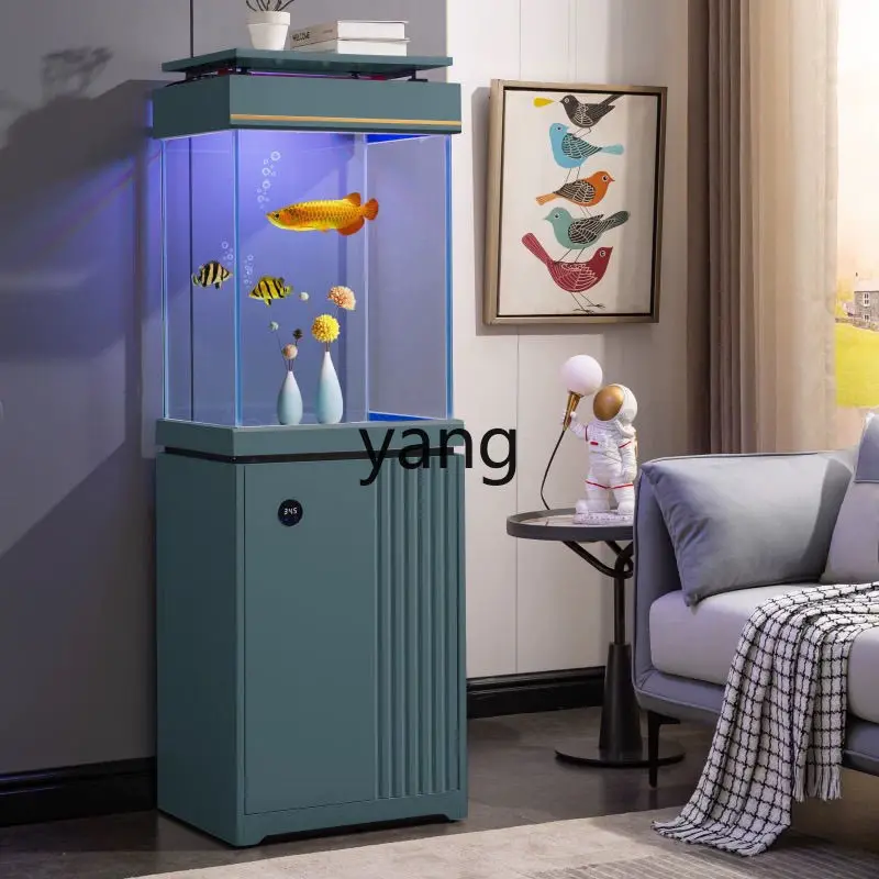 

TGF vertical square glass goldfish tank household floor-to-ceiling ecological bottom filter water-free tank
