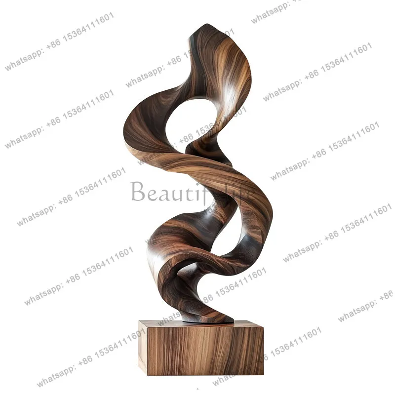 

Abstract solid wood sculpture ornament Hotel B & B model room Living room entrance decoration