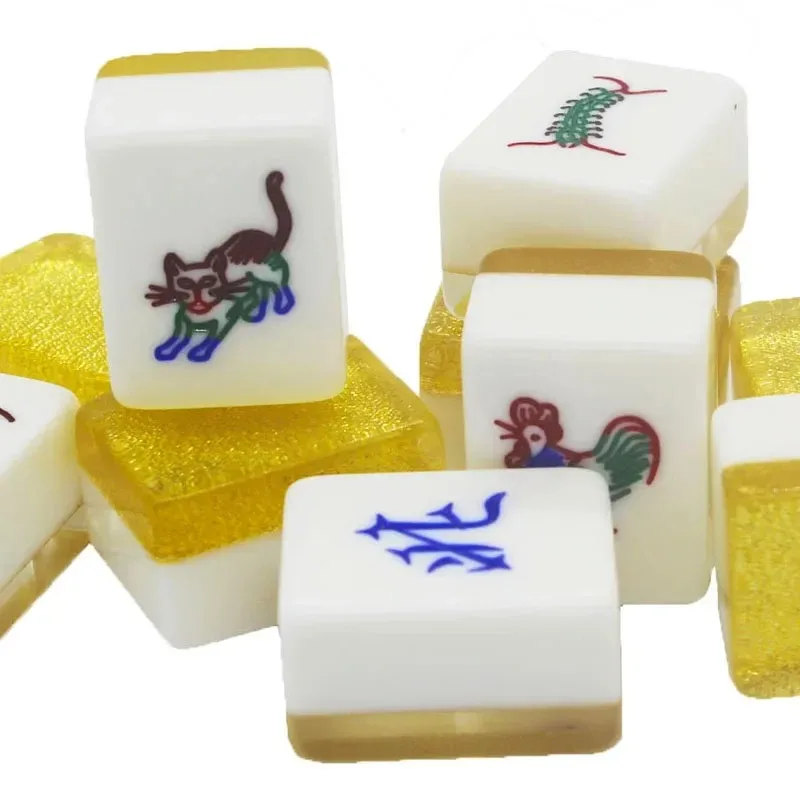 160pcsTiles/Set Singapore, Malaysia Mahjong,Size 30-38mm  Added Cat,Mouse,Chicken,Centipede, Fly And Snowman Head Than Chinese