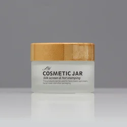 Empty 5g 15g 30g 50g 100g 200g Clear/Frosted Refillable Cream Butter Glass Jars with Bamboo Lids Custom Logo Service for Scrub