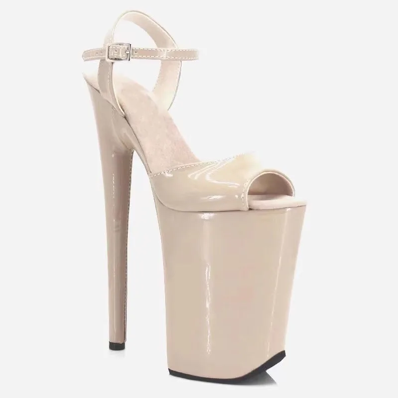 منصة جديدة الصنادل النسائية 23 سنتيمتر أحذية الوثن مثير القطب أحذية الرقص حفلة العروس متجرد الكعوب اللمحة تو القوطية خنجر