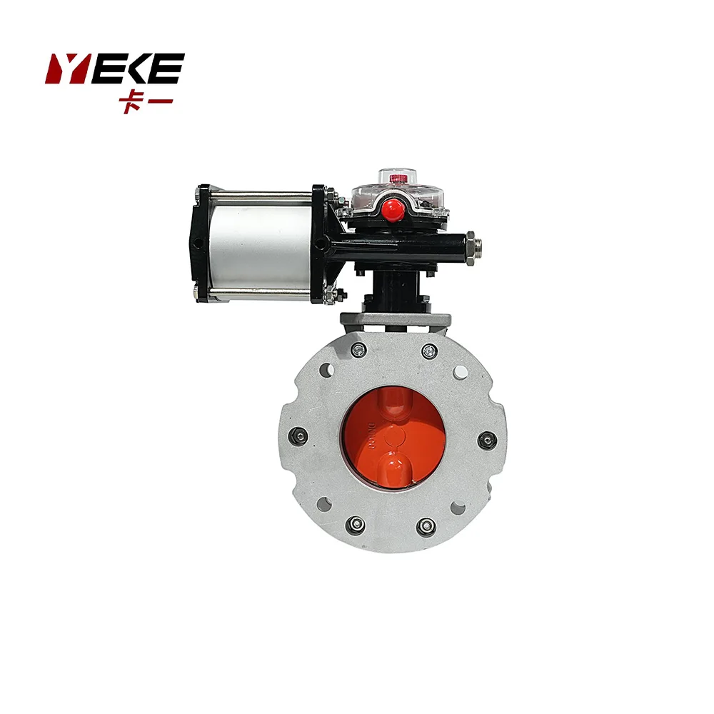 Yeke DN50mm-DN300mm Spring Returned Wafer Pneumatic Butterfly Valve Air Actuated Butterfly Valve EPDM Seat