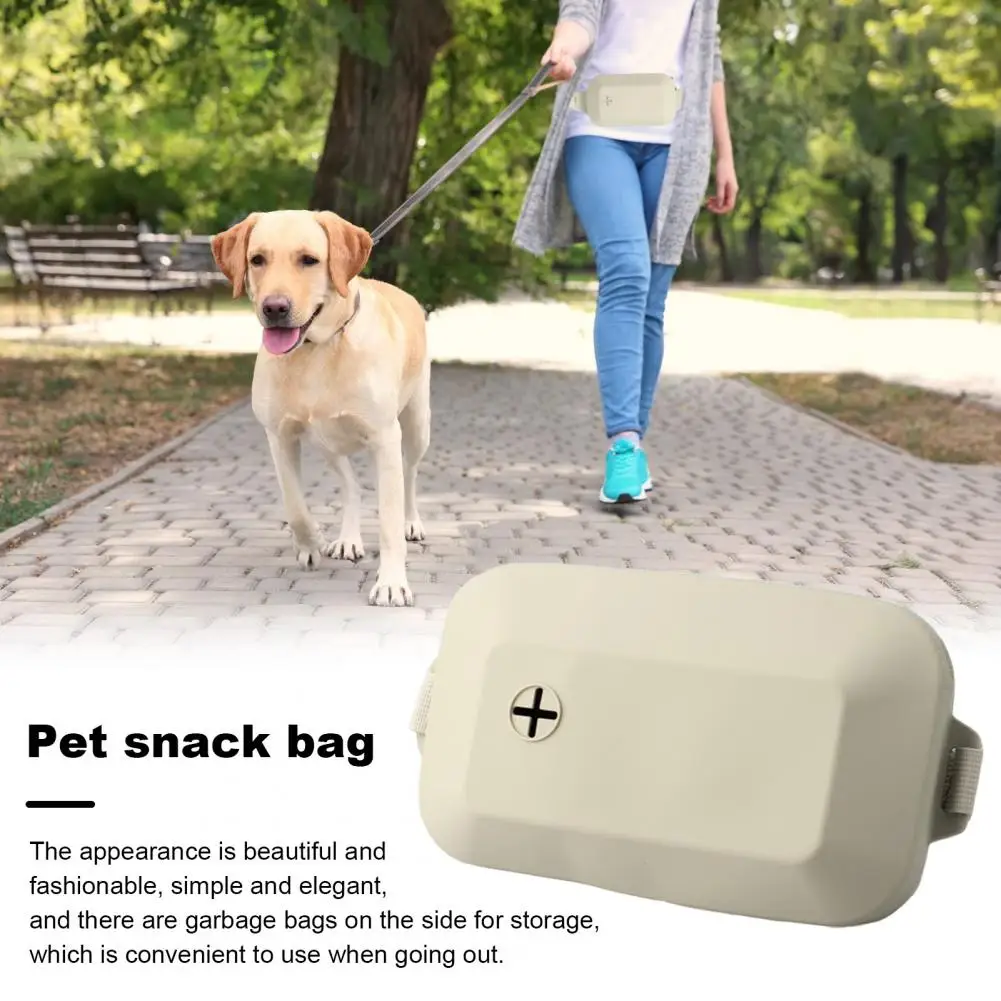 Cross-body Pet Bag Adjustable Silicone Pet Snack Bag for Outdoor Walking Training Portable Dog Treat Storage Waist Bag for Pet