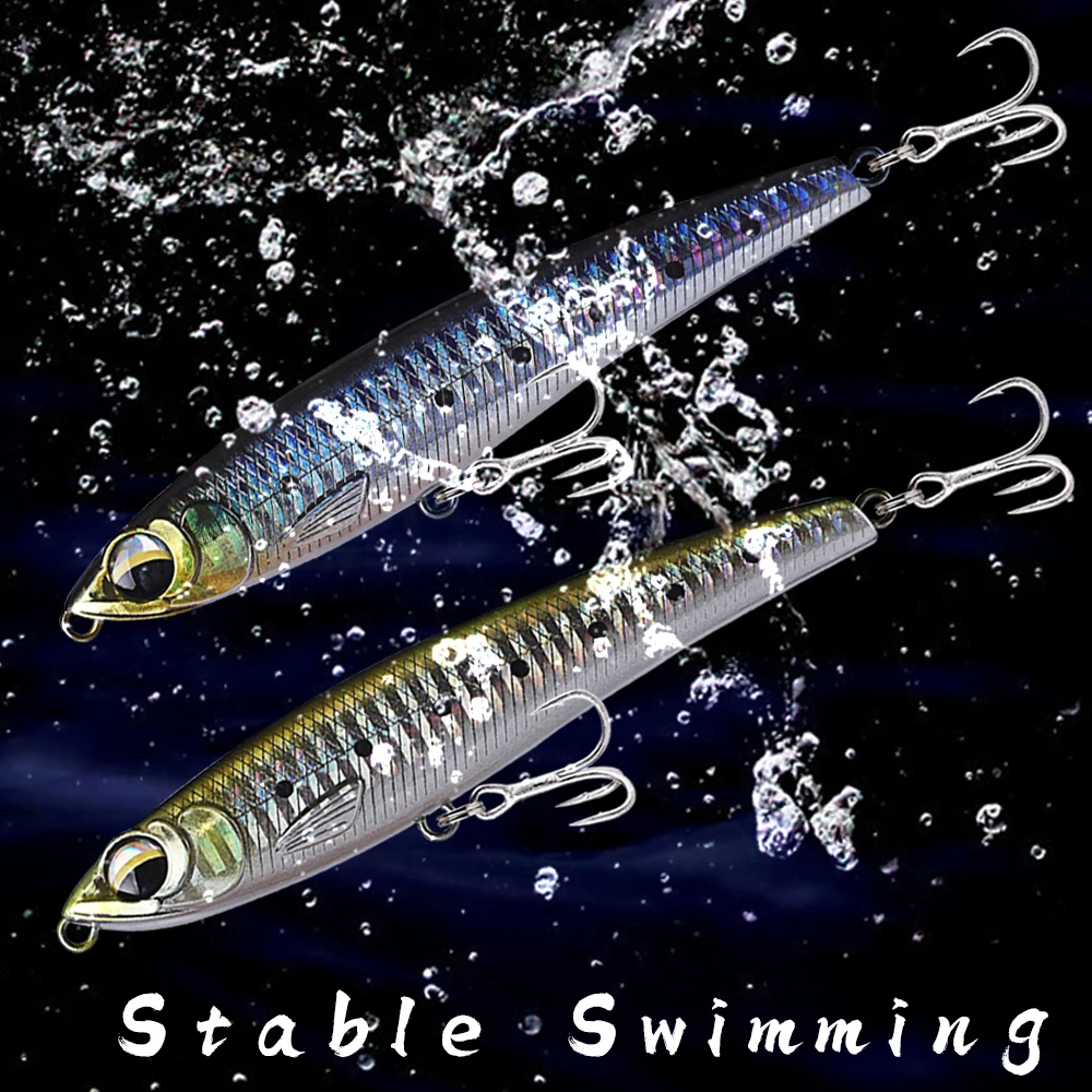 Dr.Holife 1PCS Pencil Bait 12CM 58G Artificial Bait Hard Plastic Pencil Fishing Lure Saltwater Sinking Baits With Long Casting