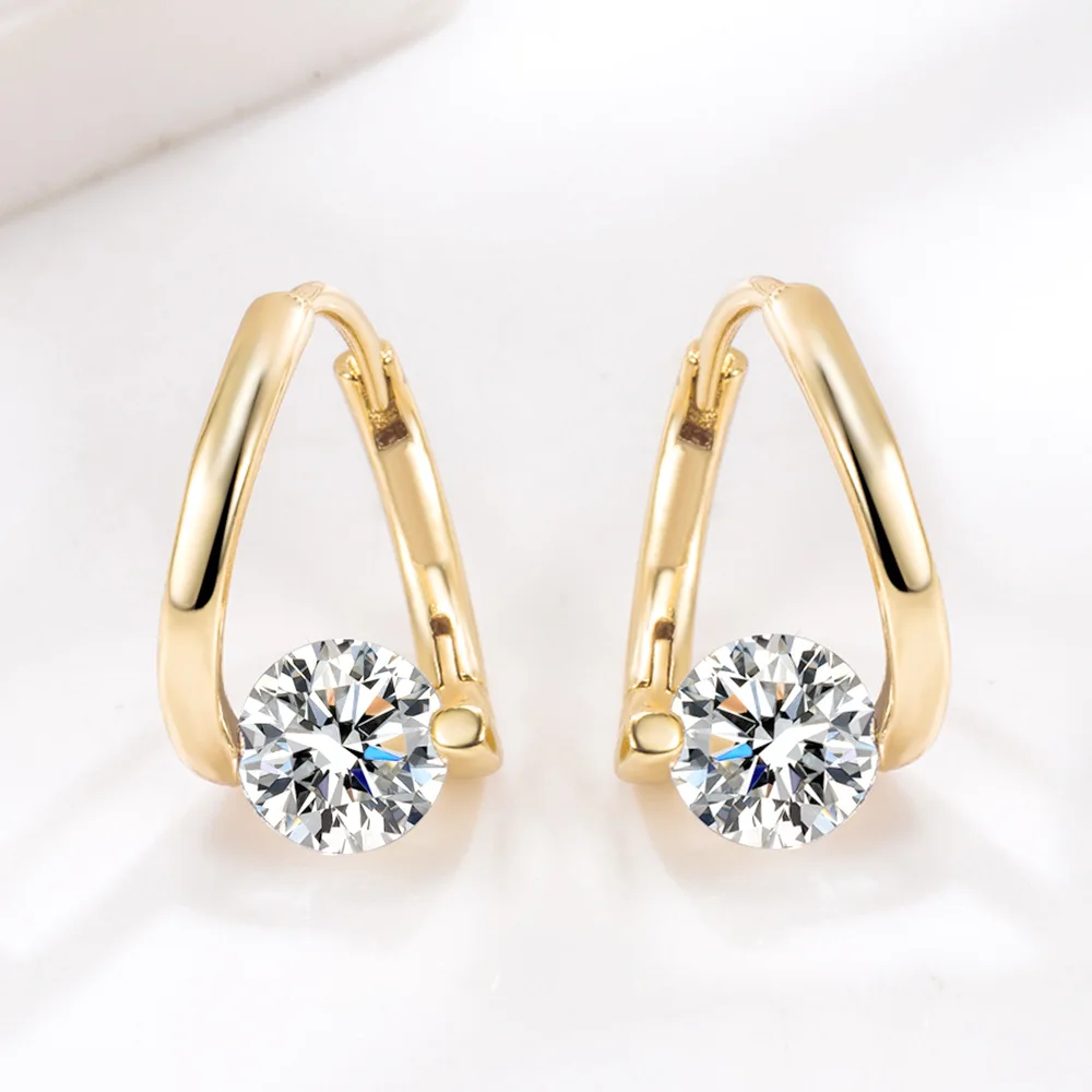 925 Sterling Silver Earrings Zircon Flower for Women Luxury Wedding Jewelry Elegant Female Accessories Fashion Gift