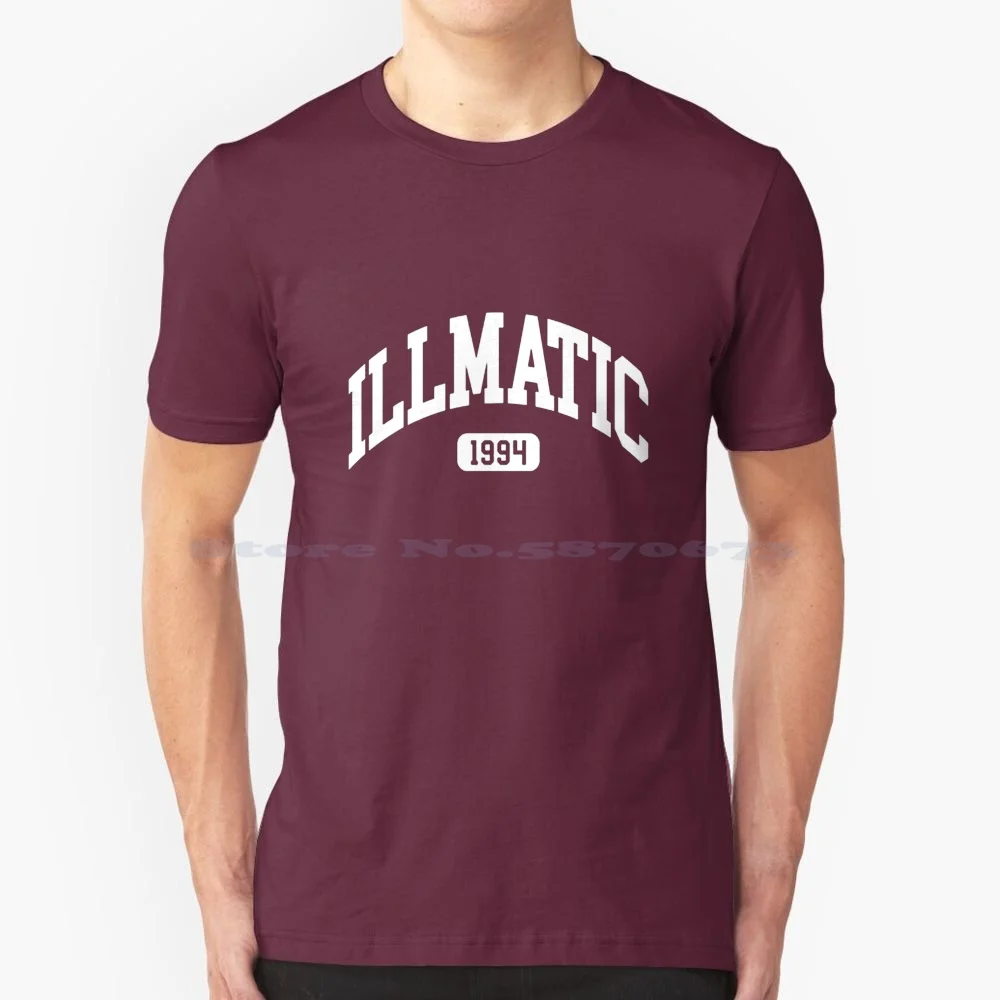 Illmatic Collegiate T Shirt 100% Cotton Tee Nas Illmatic Hip Hop Album Cover 90s Hiphop Rapper Classic Stillmatic Kings Disease