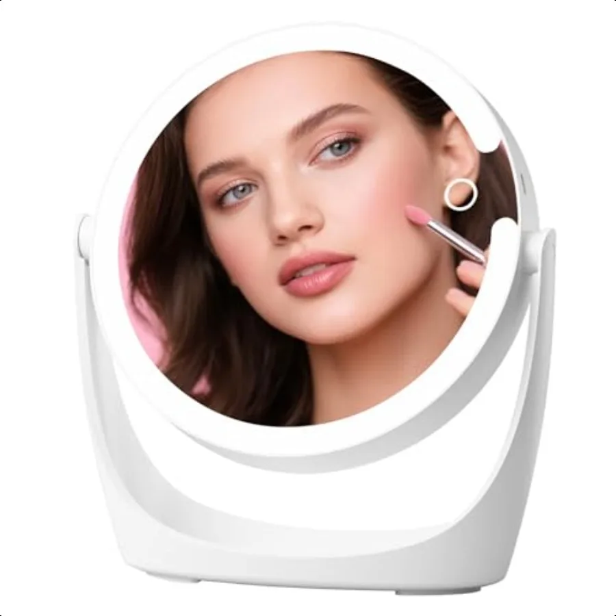 

Makeup Vanity Mirror with Lights 10x 1x Magnifying Mirror with 3 Colors Light 360Rotation HD Magnifying Mirror LEDs 1500 mAh Re