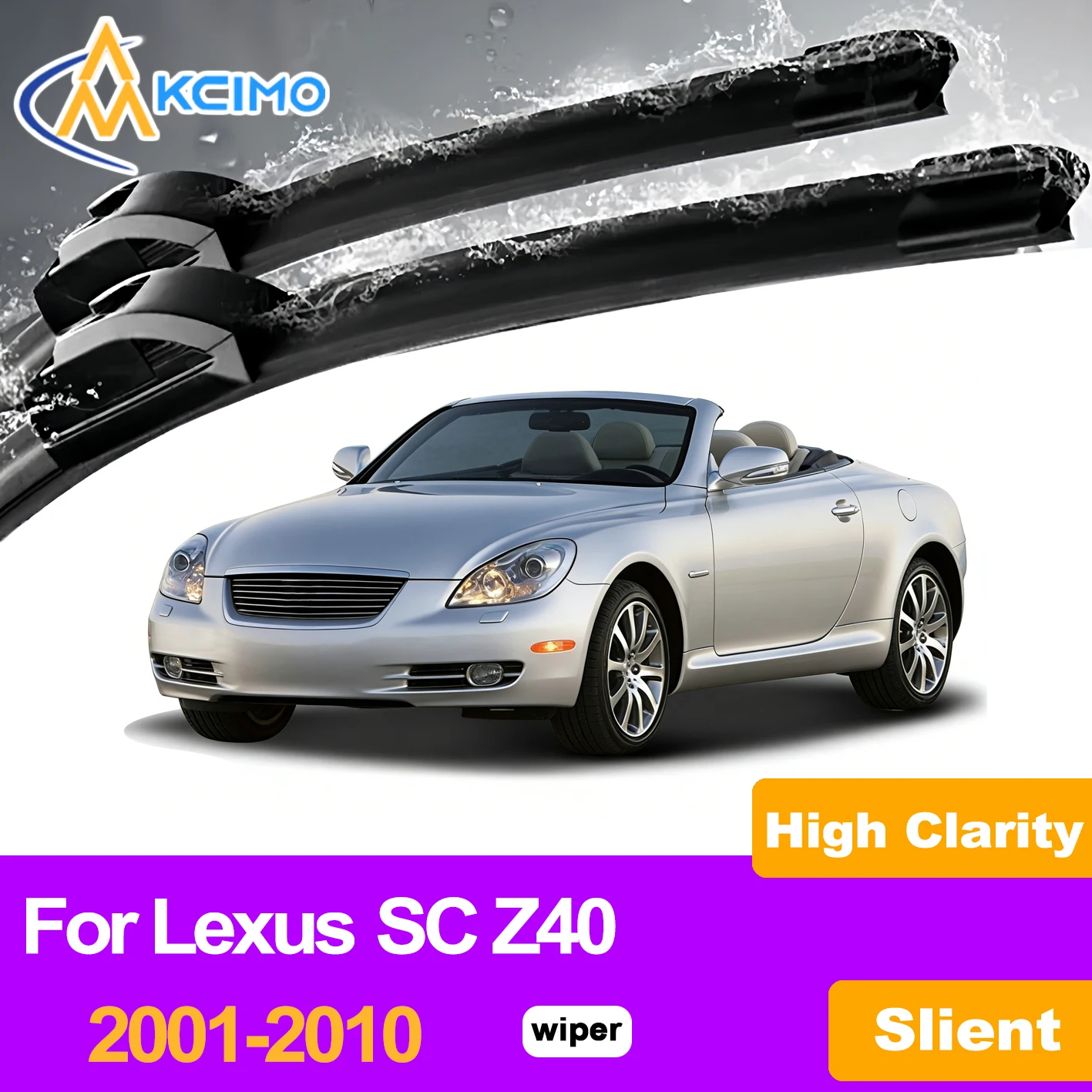 

KCIMO 2PCS Front Windshield Wiper Blades For Lexus SC Z40 2001-2010, Car Wiper Blade Durable Rubber Strip Auto Parts