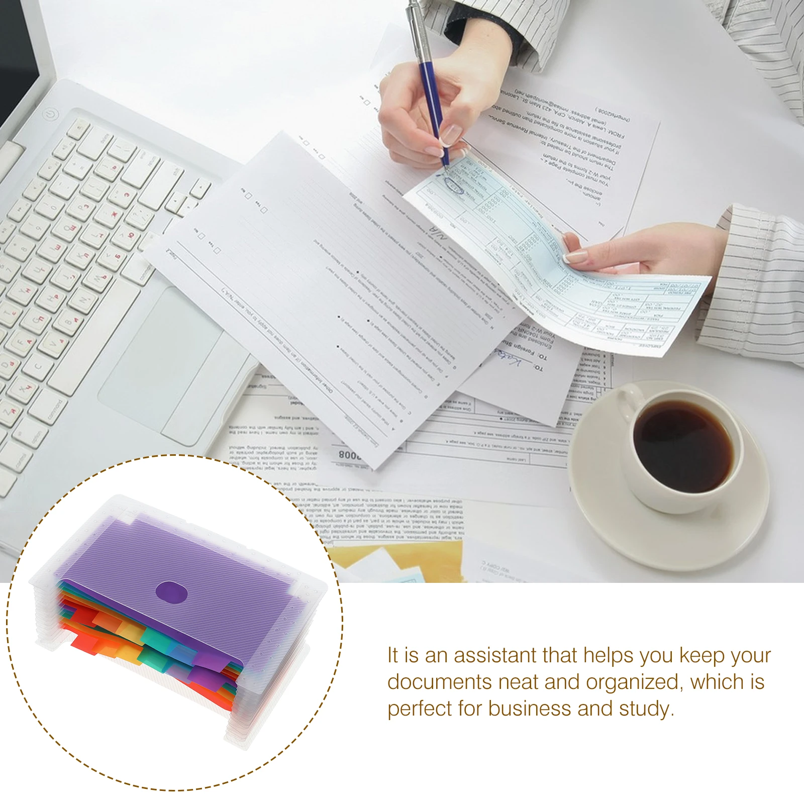 

Папка-органайзер для документов из ПВХ большой емкости, раскладная, для хранения офисных документов, счетов, чеков, портативная