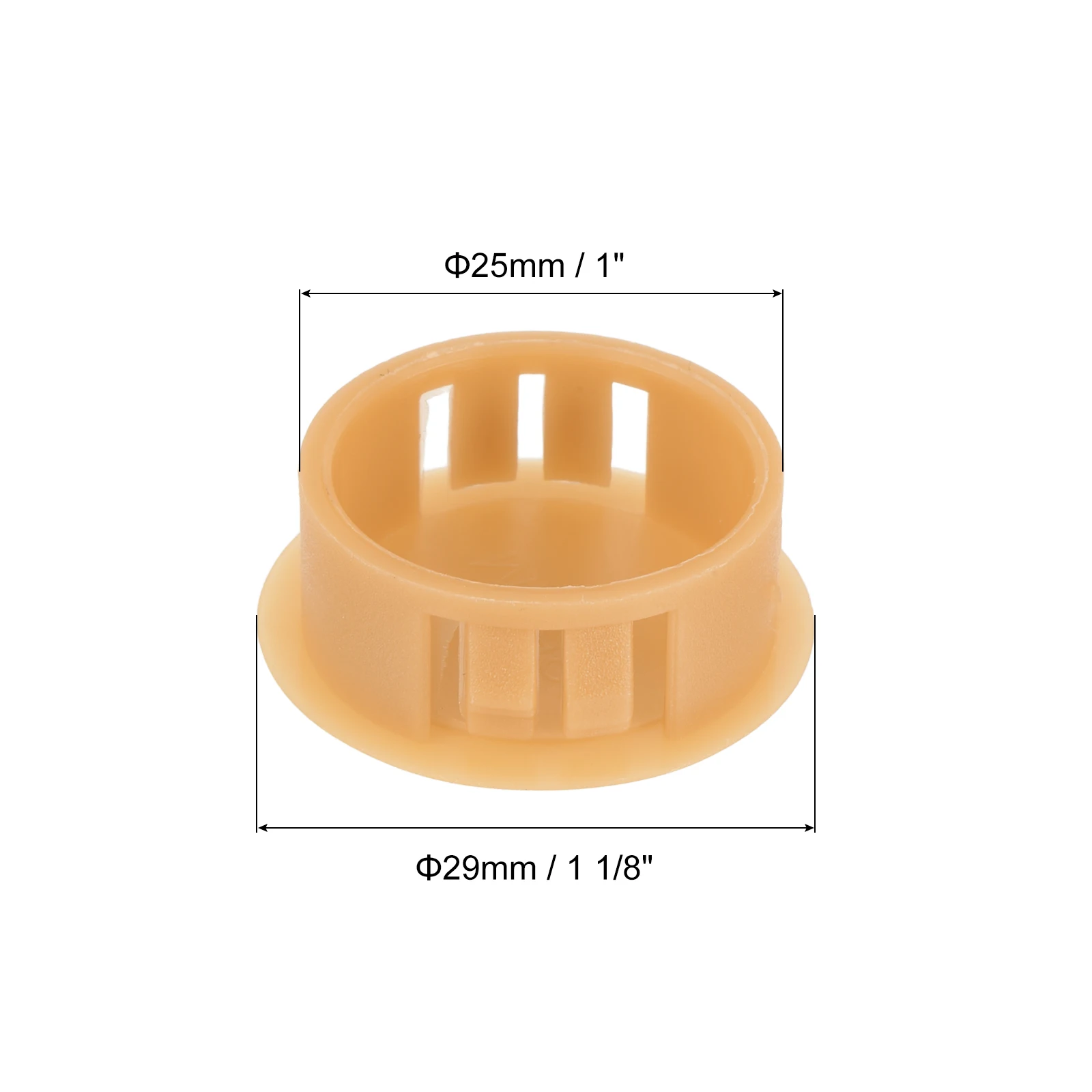 64Pcs Orange Nylon Plastic Round Locking Hole Plugs Insert End Caps Hole Covers for Cabinet Desk Pipes Fittings 25/28/30/32/35mm
