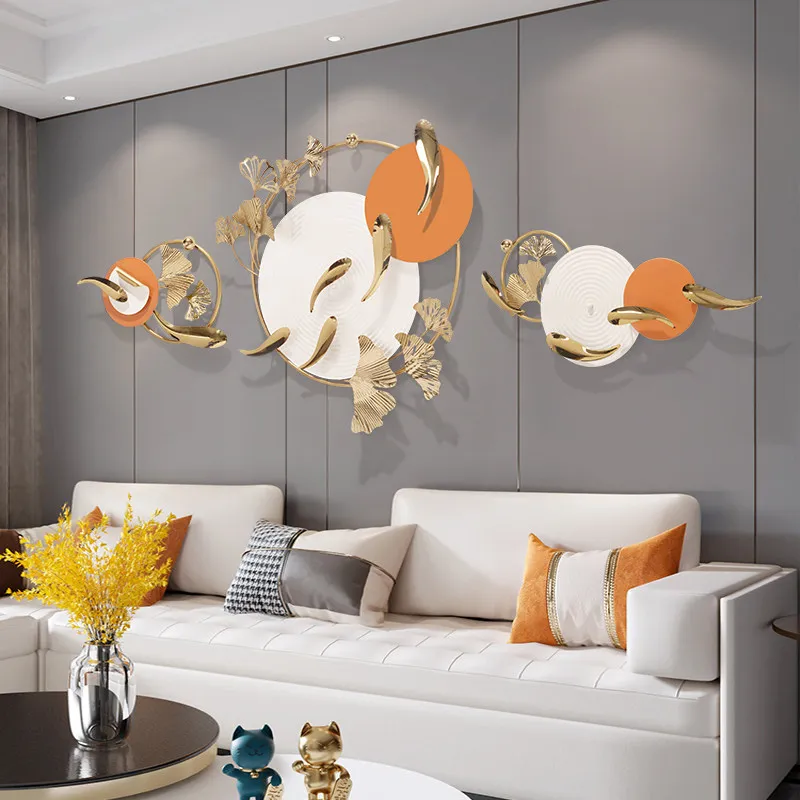 Light luxury fashion living room sofa background wall decoration painting triptych new new Chinese style simple atmosphere