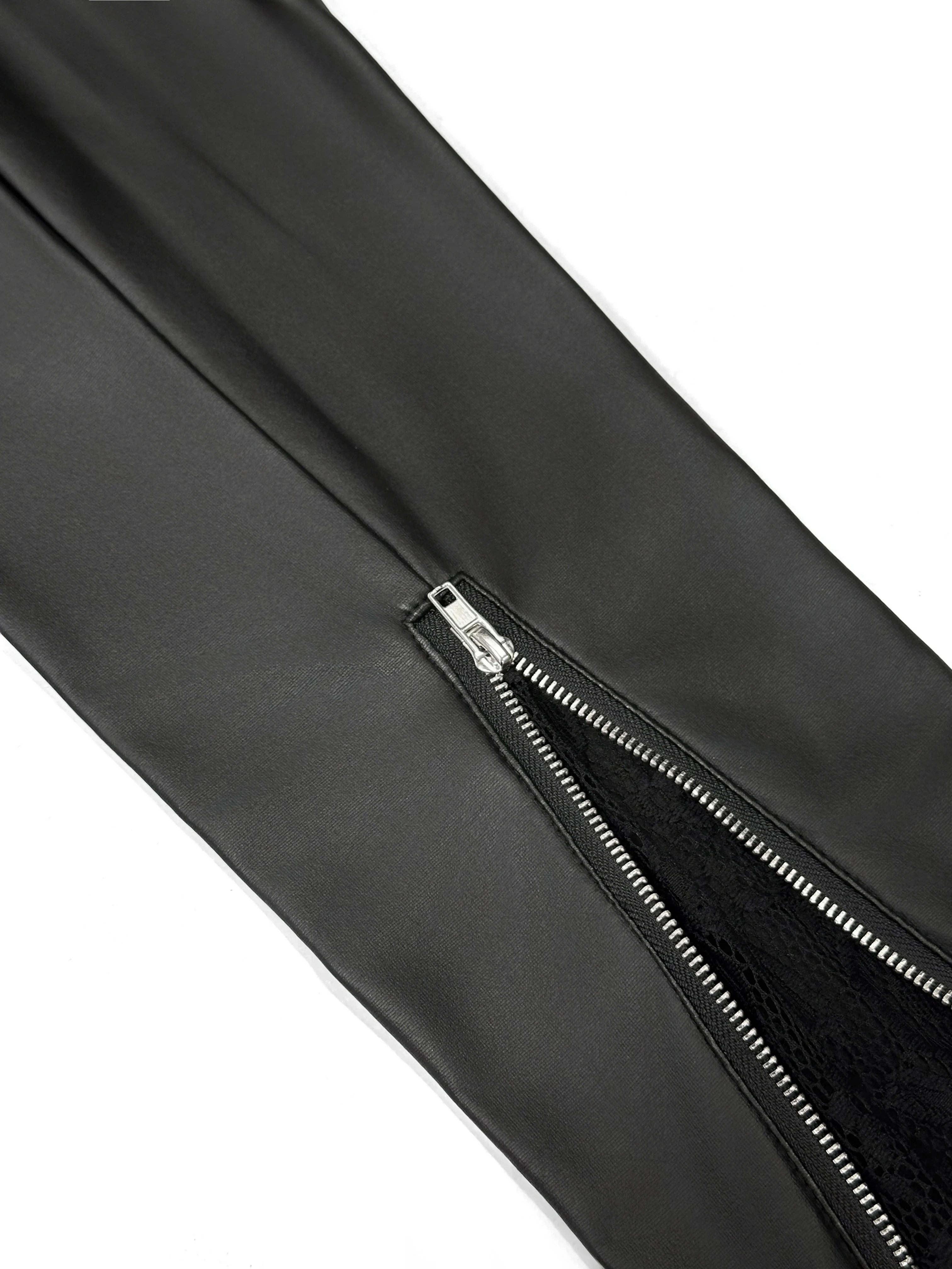 Calças justas pretas para mulheres, renda com costura lateral, calças de emagrecimento de cintura alta abraçando a quadril, calças elásticas 780