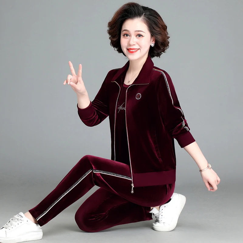 

Комплект женской повседневной спортивной одежды из золотистого бархата: толстовка и брюки на молнии, осенний модный свободный крой