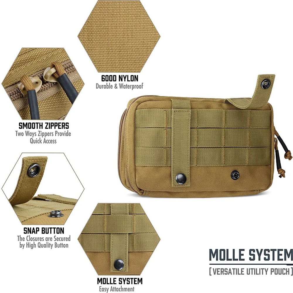 Outdoor Molle First Aid Kit Pouch Medical EMT EDC Pouch Double Layer Bag IFAK Pouch Hunting Tactical Emergency Survival Tool Bag