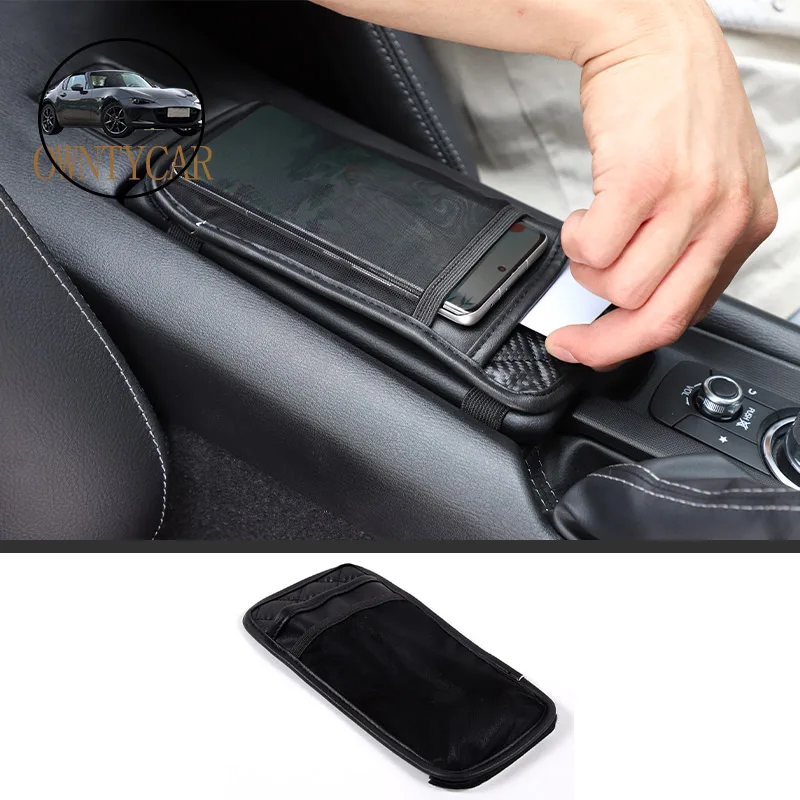 For Mazda MX-5 MX5 2016-2023 Car Armrest Box Protective Case Mobile Phone Storage Bag Car Interior Accessories